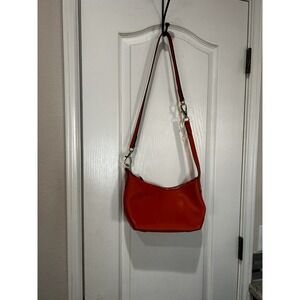 RALPH LAUREN Kassie Small leather convertible shoulder bag fall orange